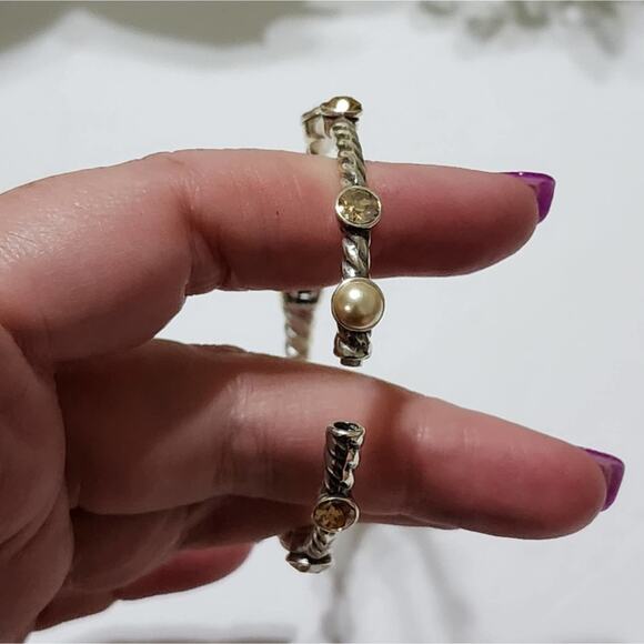 Brighton Monte Carlo hinged retired rare amber colored silver plated bracelet‎ - Picture 8 of 8